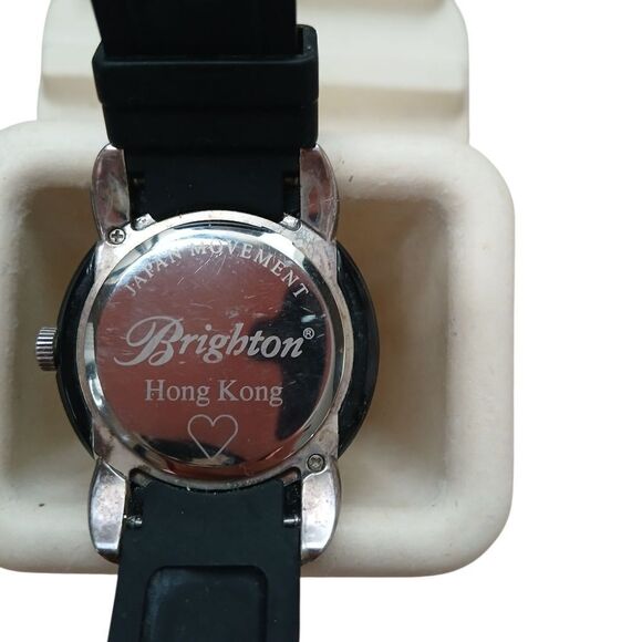 Vintage Brighton Watch- HONG KONG- Japan Swarovski Crystals Silver HTF RARE